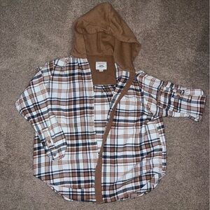 Women’s Semi-Cropped flannel jacket with hood